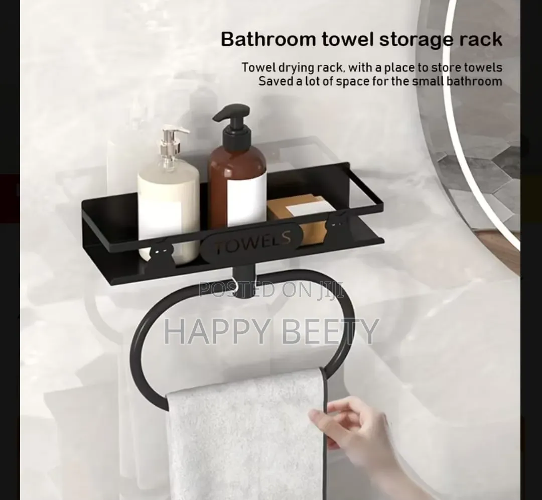 Bathroom Towel Rack With Storage Shelf