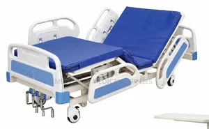 Durable Construction, 3 Crank Manual Hospital Bed With Side Boards