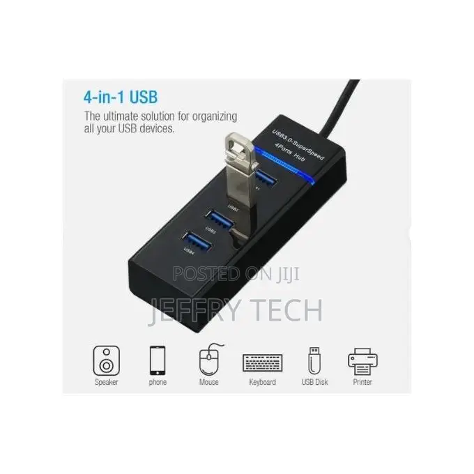 High Speed HUB 4 Port USB 3.0 Multi Splitter Expansion