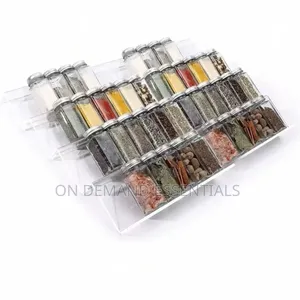 Acrylic Spice Rack Organizer 4pc Set Clear