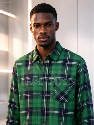Navy Green Funnel Shirt