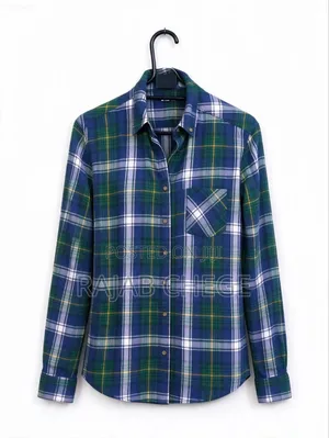 Navy Buffalo Plaid Funnel Shirt