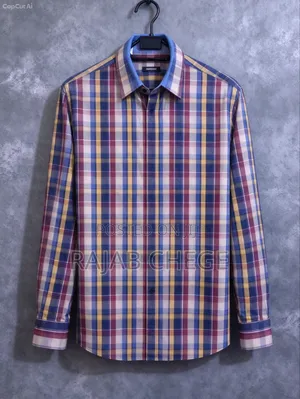 Burgundy and Blue Gingham Western Shirt