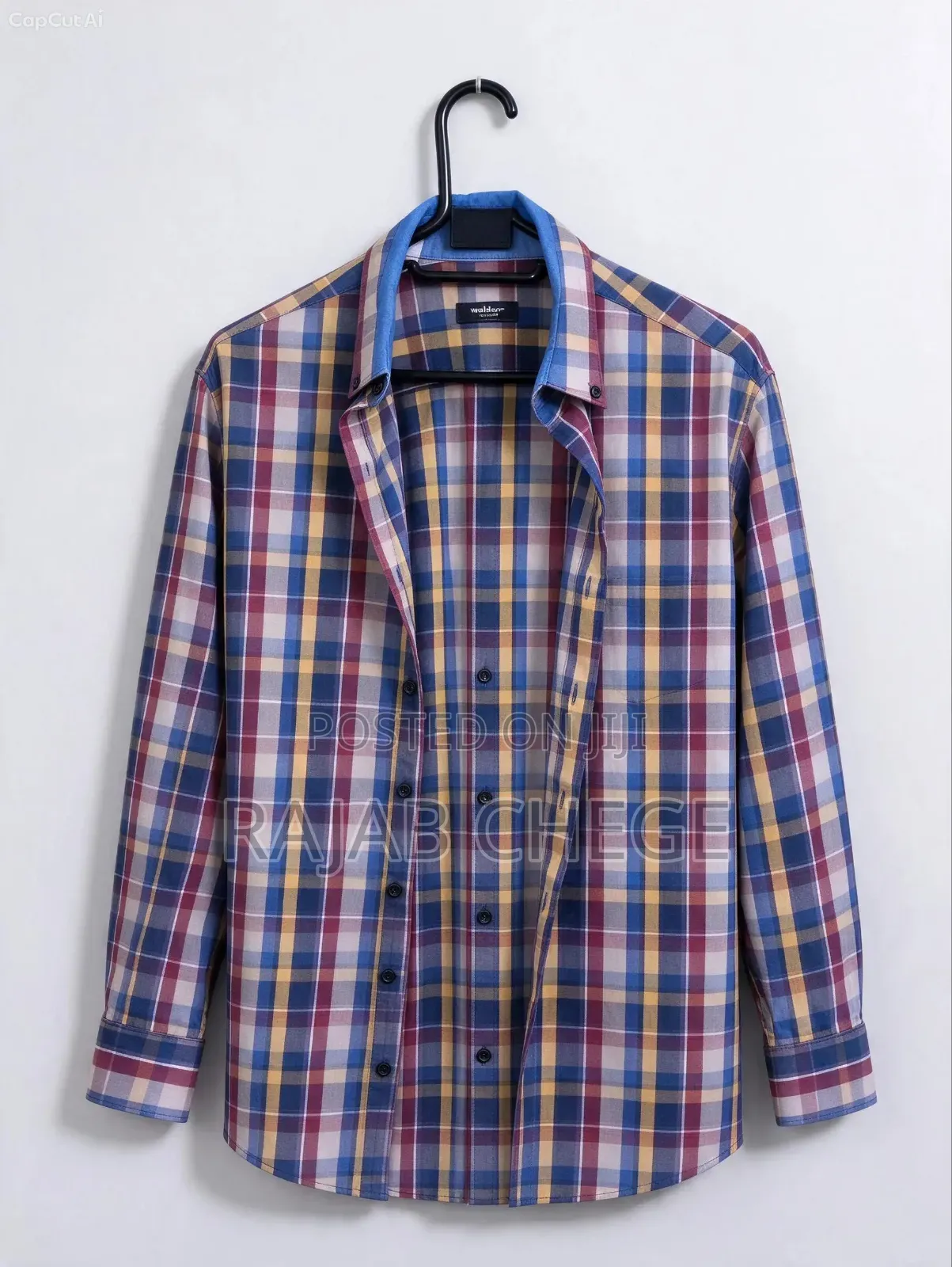 Burgundy and Blue Gingham Western Shirt