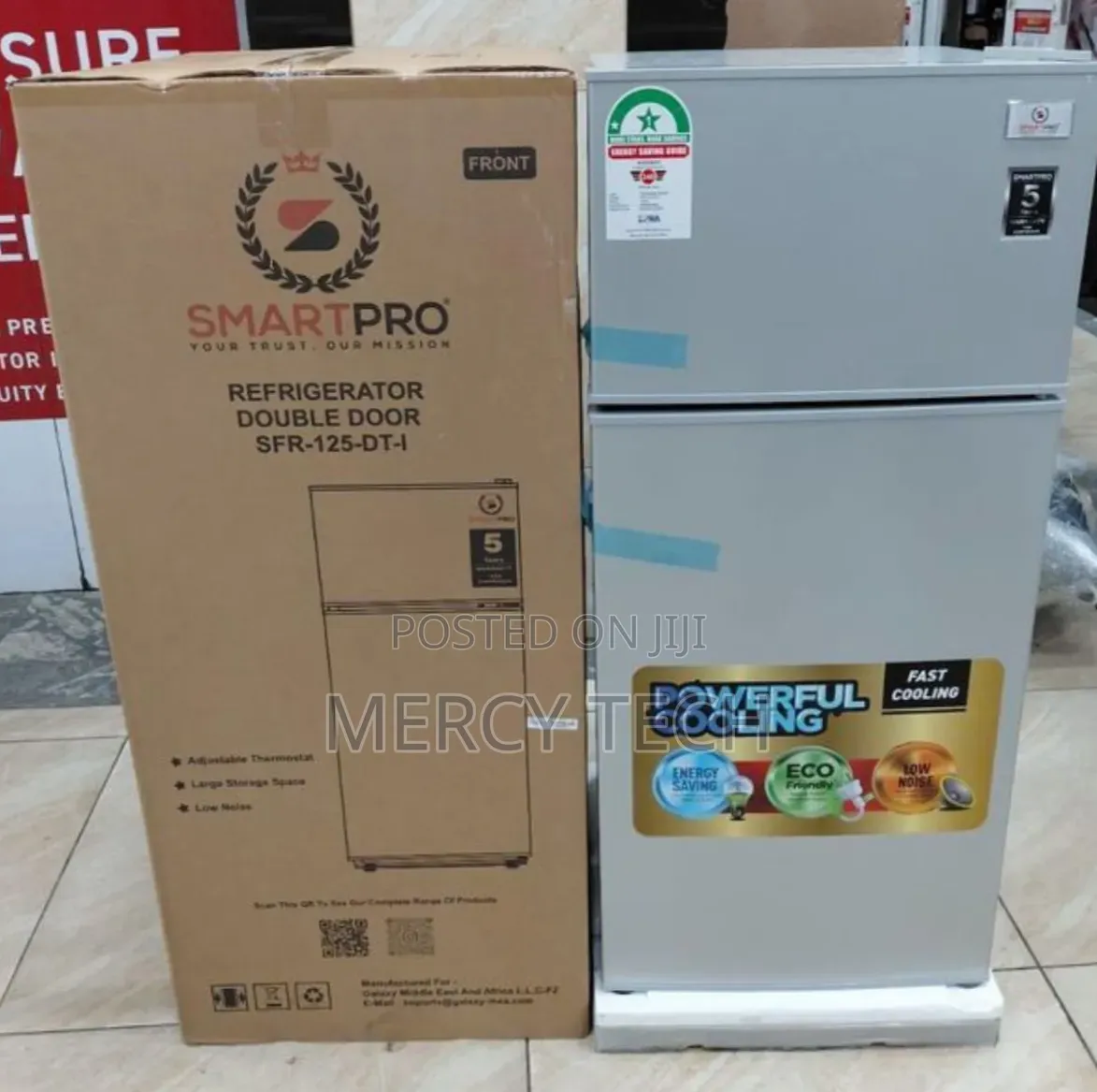 Smart Pro Double Door Refrigerator (SFR-125-DT-I 95L, Silver)
