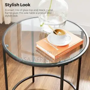 Black Round Side Table