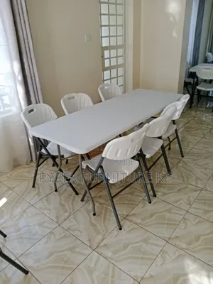 Rectangular Plastic Folding Table With 6 Chairs