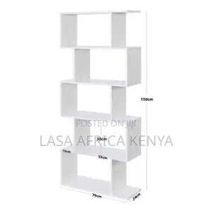 White 5-Tier Open Bookcase for Home Office Display