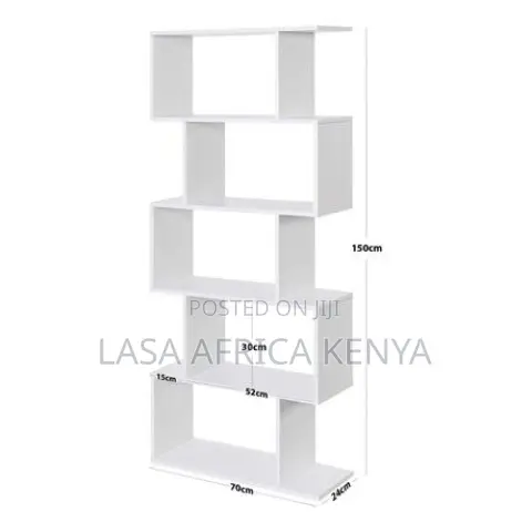 White 5-Tier Open Bookcase for Home Office Display