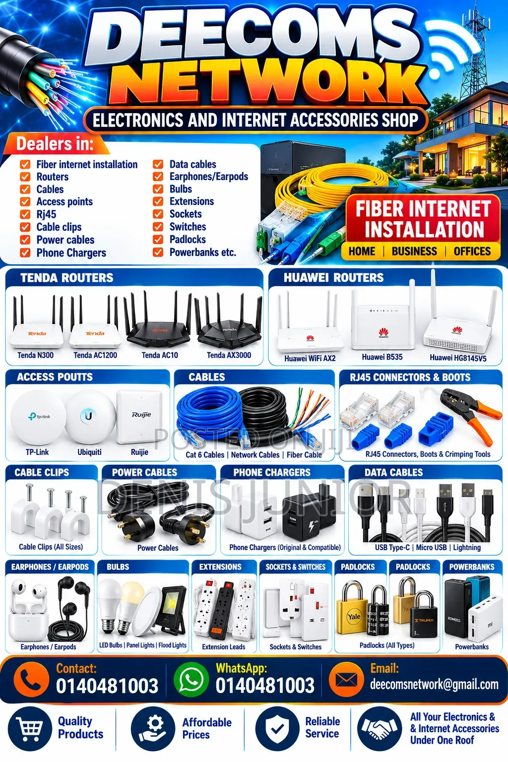 Electronics Shop and Fiber Internet Installation