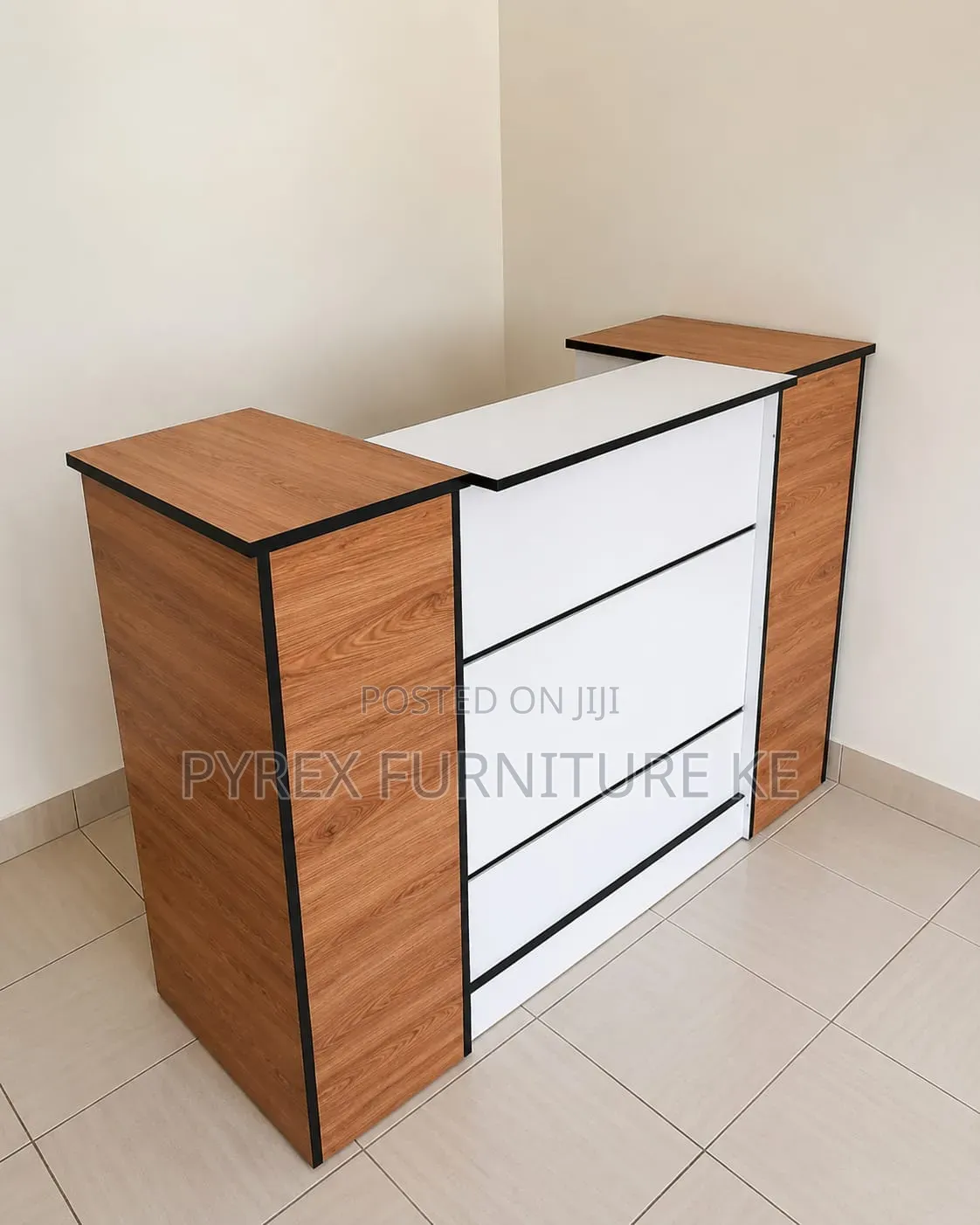 Oak White Modern Reception Desk