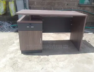 Executive Study Table With Storage - Walnut Finish