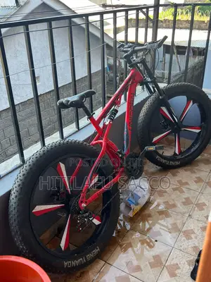 Red Fat Tyre Mountain Bicycle – Full Suspension, Disc Brakes & Alloy.