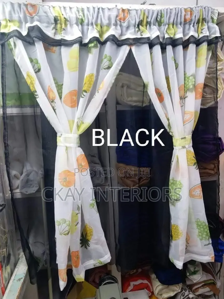 Smart Window Dressing for Modern Kitchen Fruit Themed Sheers