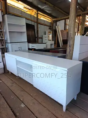 Uniquely Patterned White Television Stands