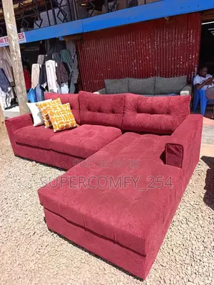 A Modern Burgundy Fabric L Seat
