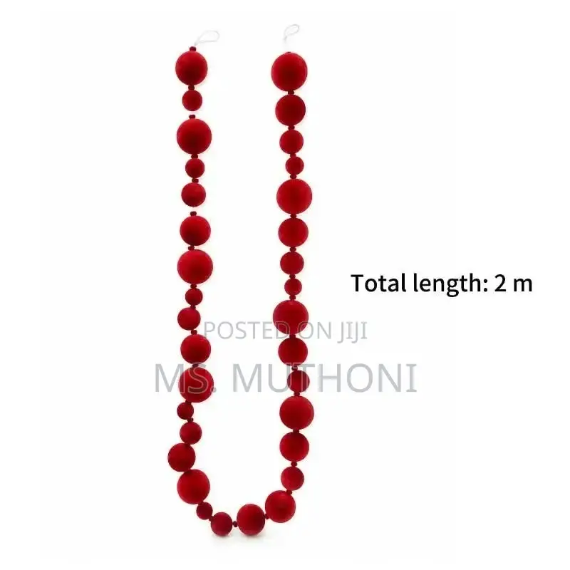 2M Red/White Felt Ball Christmas Pendant