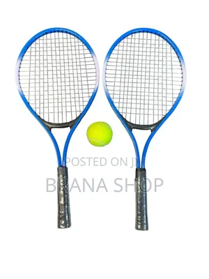 Sporty Blue Lawn Tennis Racket Set With Ball