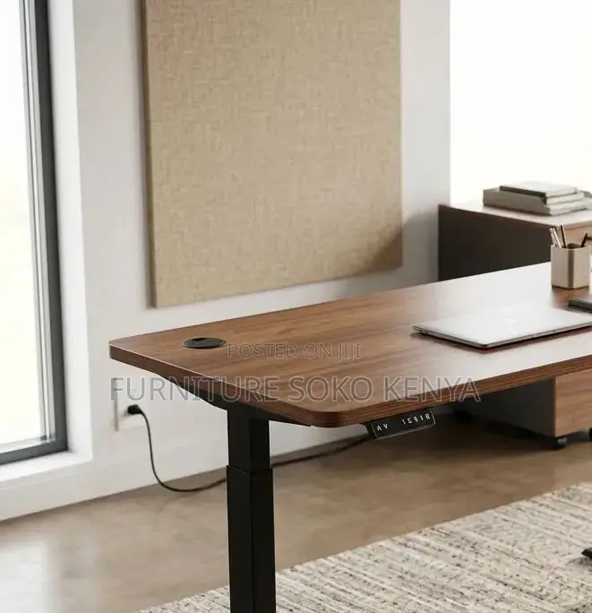 Adjustable Desk | 1400MM Brown Top Electric Standing Table