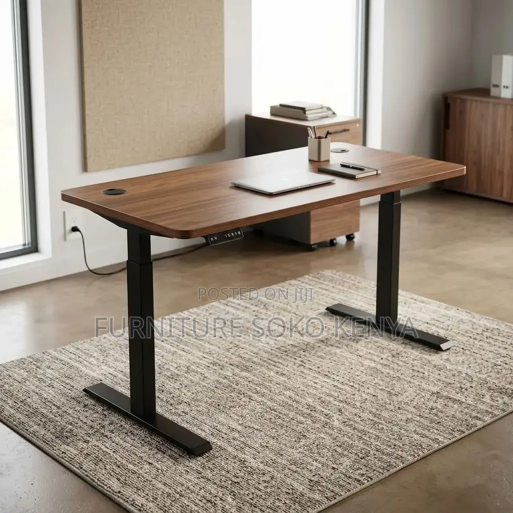 Adjustable Desk | 1400MM Brown Top Electric Standing Table
