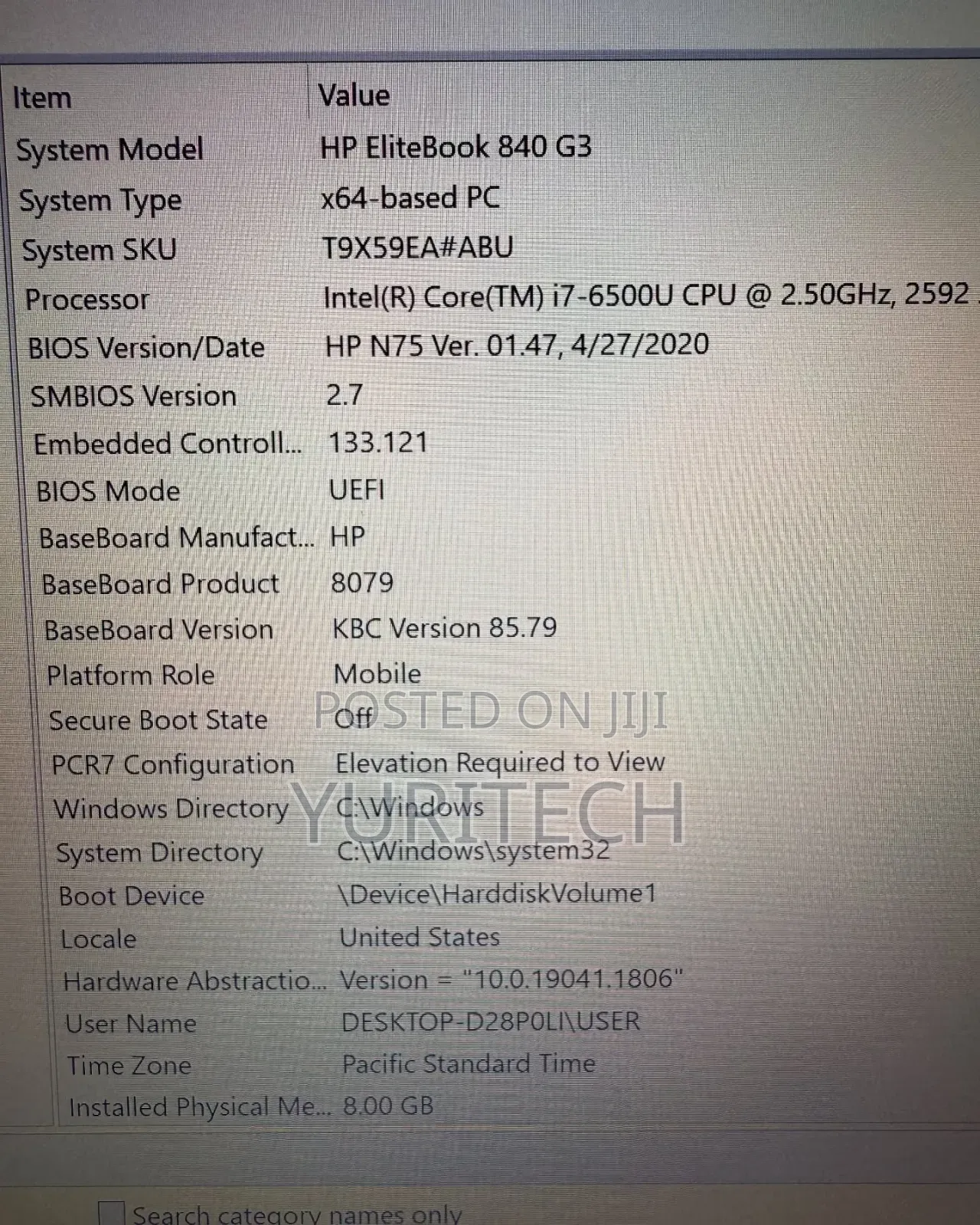 Laptop HP EliteBook 840 G3 8GB Intel Core i5 SSD 256GB