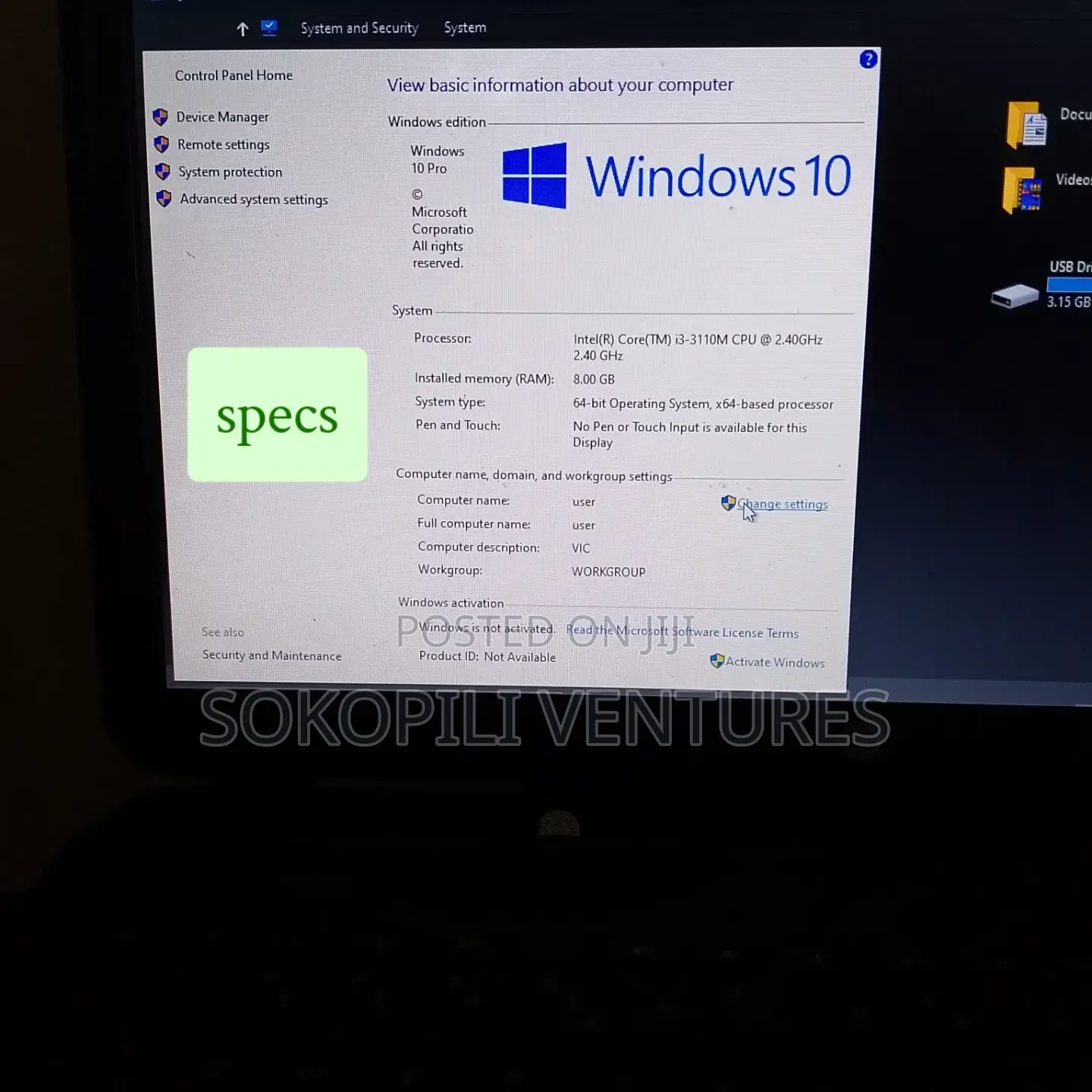 Laptop HP 250 G2 8GB Intel Core i3 HDD 500GB