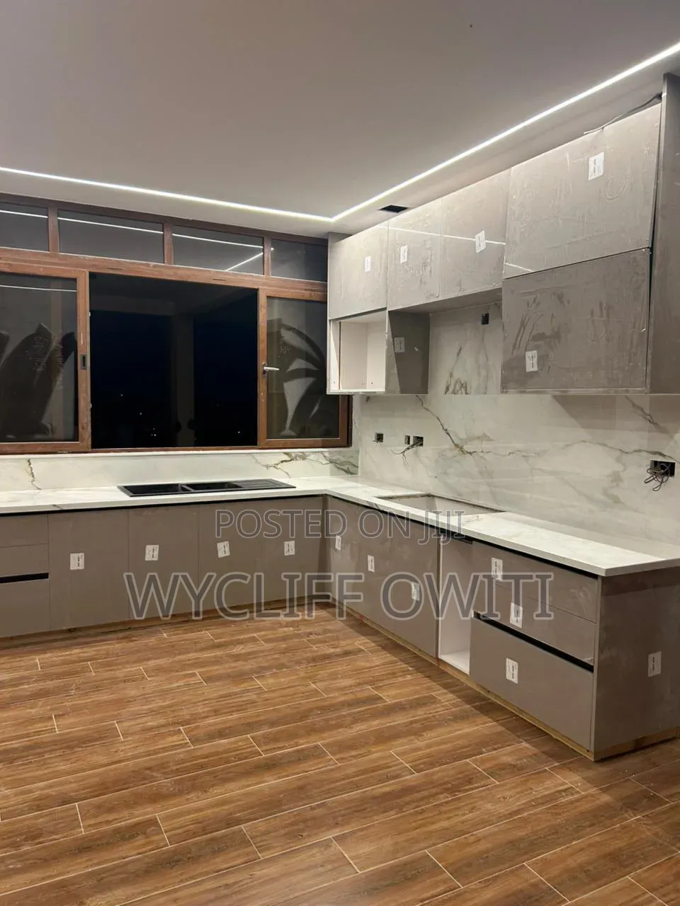 Kitchen Cabinets ,Stairs,wooden Floor and Waldrops