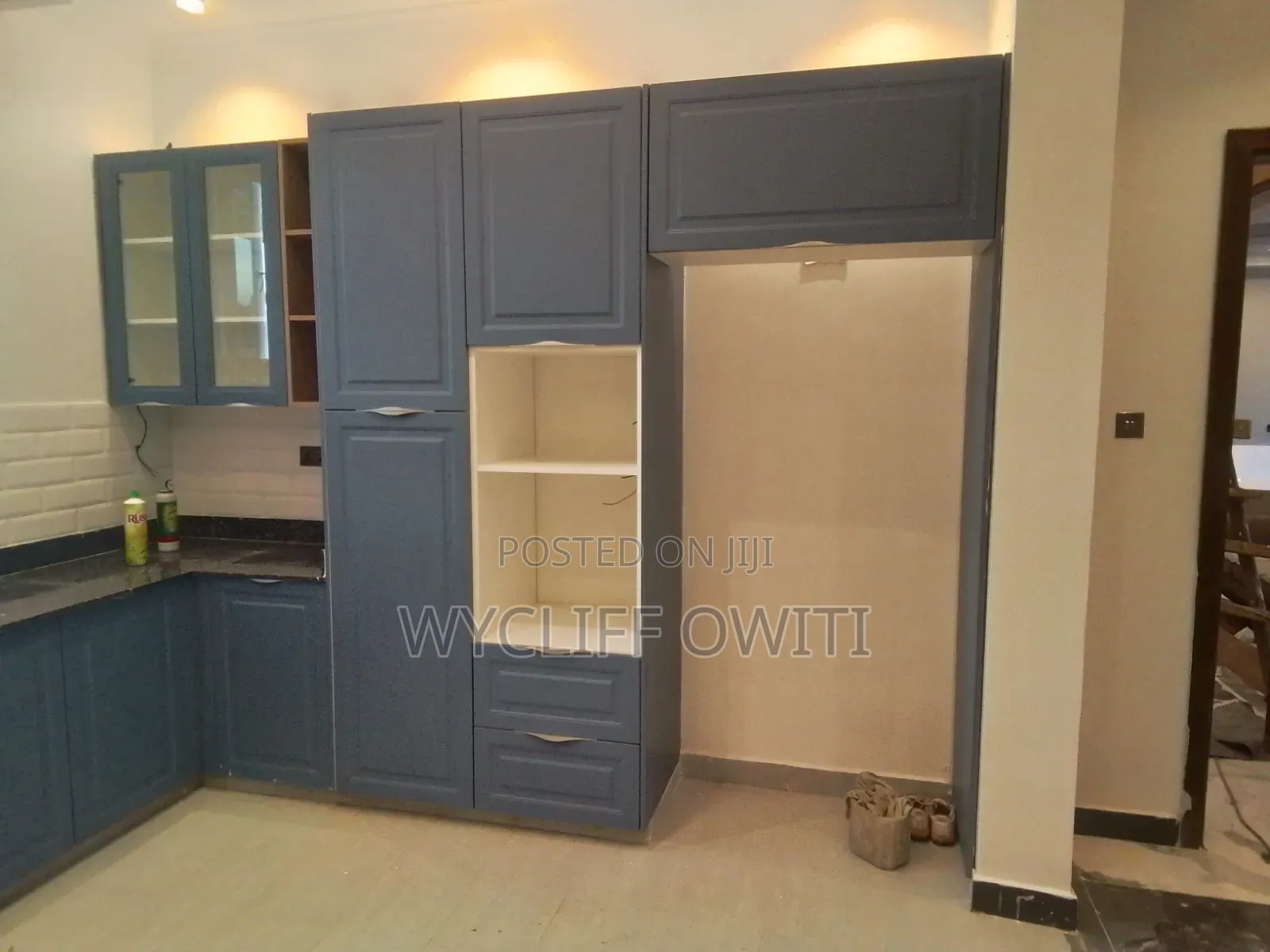 Kitchen Cabinets ,Stairs,wooden Floor and Waldrops