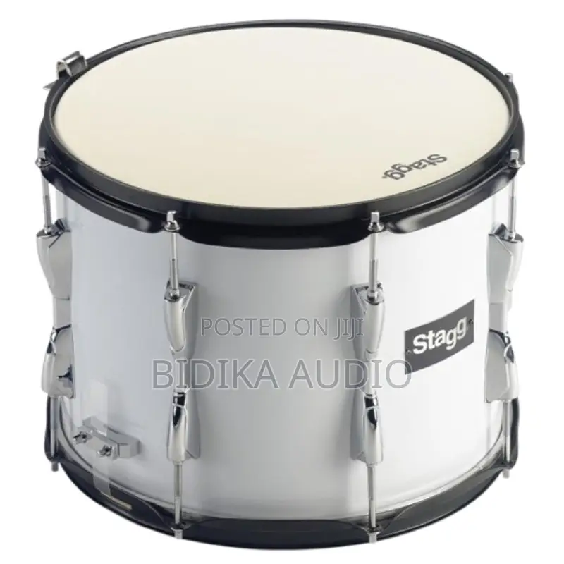 Stagg 22089 13 X 10-Inch Marching Tenor Drum With Strap – White