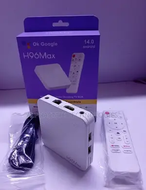H96 Max Android 14 TV Box and Voice Remote