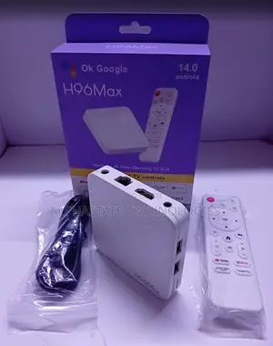 H96 Max Android 14 TV Box and Voice Remote