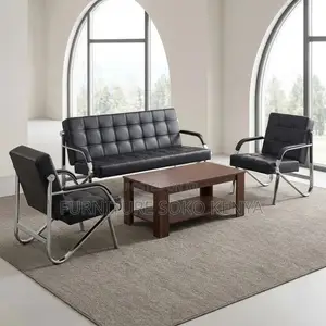 Executive Sofa Set | Five Seater Leather Office Reception Sofa Set