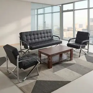 Executive Sofa Set | Five Seater Leather Office Reception Sofa Set