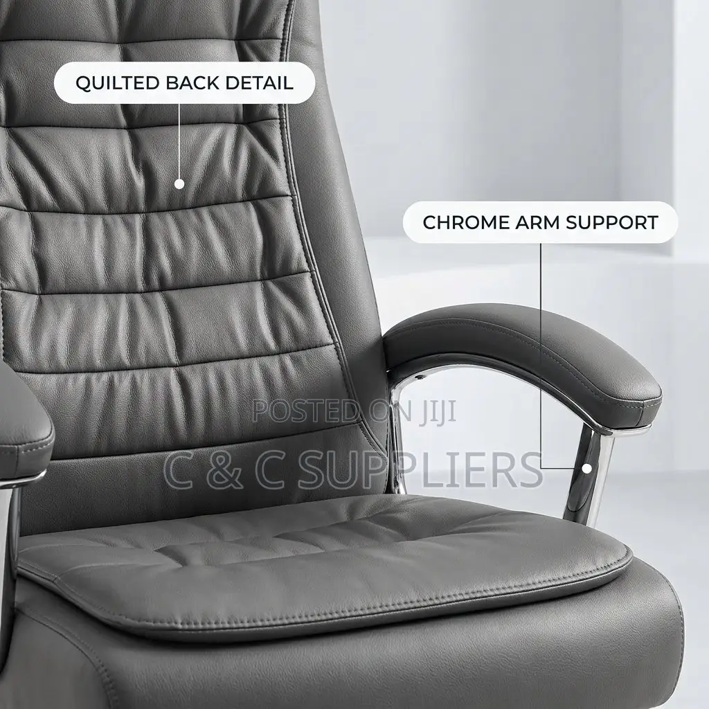 Gray Leather Computer Chair.