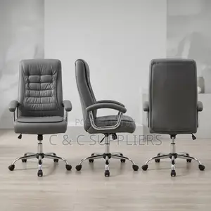 Gray Leather Computer Chair.