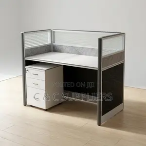 1-Seater Gray Imported Workstation Desk.