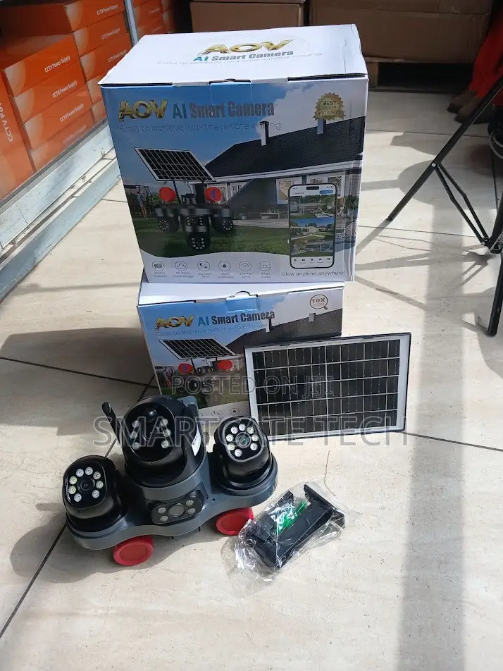 V380 Solar Powered CCTV Camera With SIM Card and Strobe Light