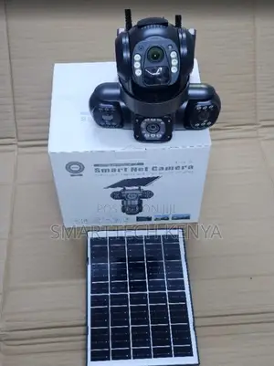 Wifi Triple Lens Solar Powered Three Lens PTZ Camera 2way Audio