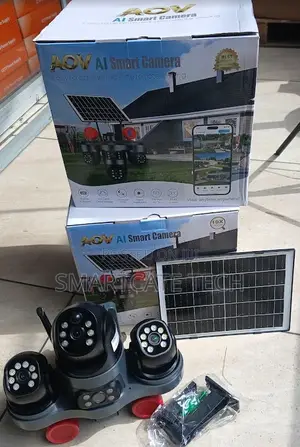 V380 Quad Lens 4G Solar CCTV Camera for Home and Business Security