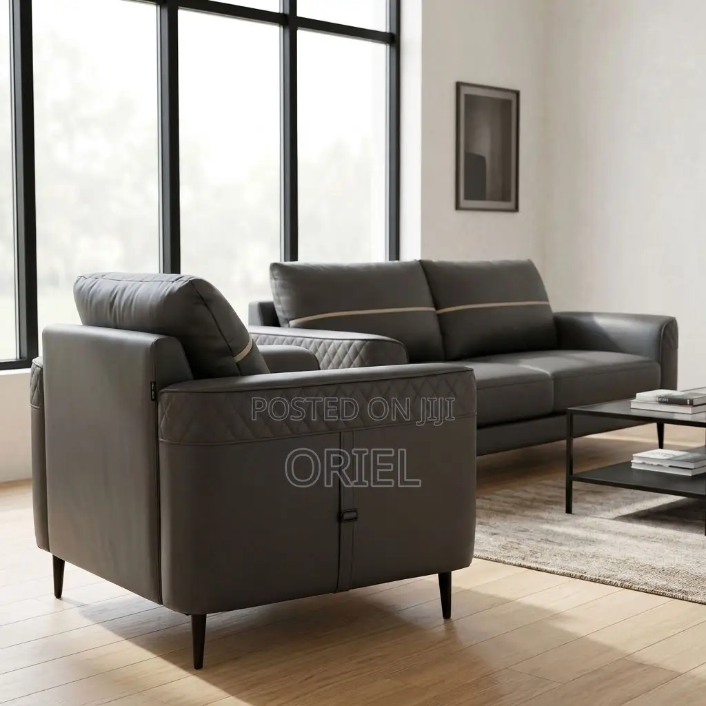 Office Sofa : Gray Leather Office Seating Sofa