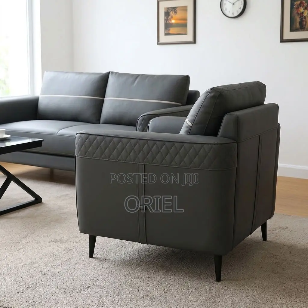 Office Sofa : Gray Leather Office Seating Sofa