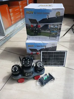 V380 Outdoor Solar Powered 4G CCTV Camera With Quad Camera Lenses