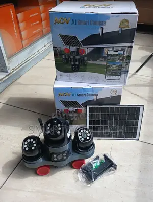 V380 Four Lens Wireless Security Camera With Solar Panel