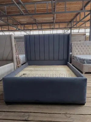 Executive Grey Channel-Tufted Velvet Bed | Custom Colors Available