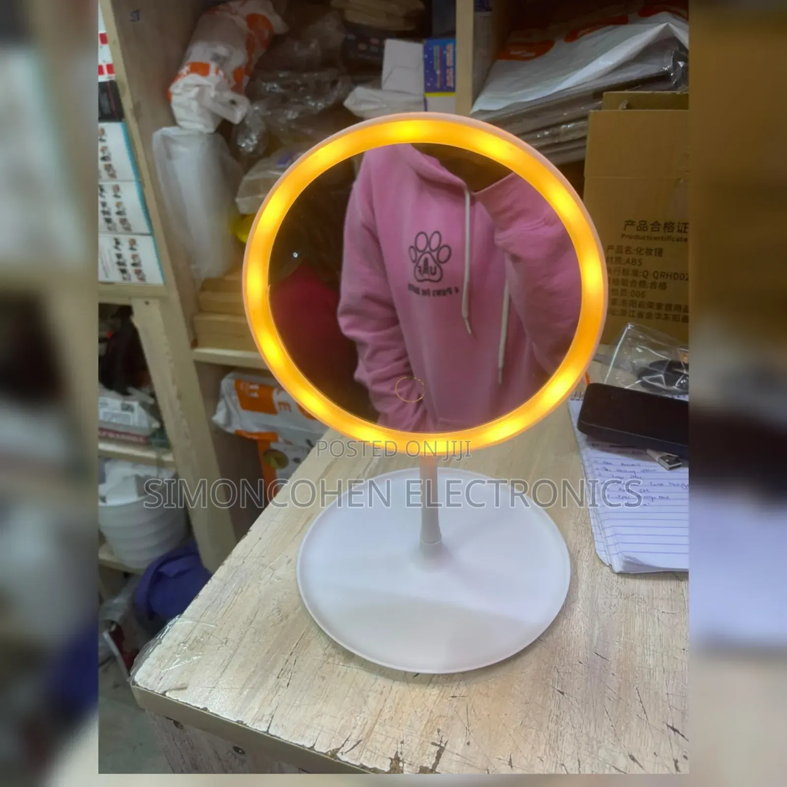 LED Makeup Mirror With a Storage Tray and Sensor Touch