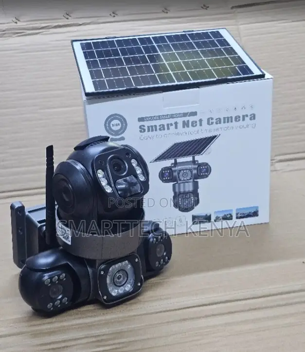 Wireless WiFi Solar Security CCTV Camera Monitoring Three Lens 360
