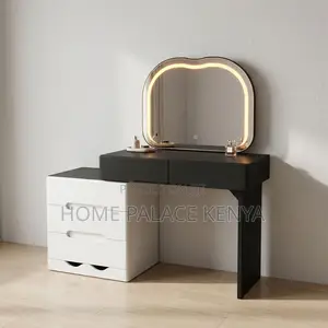 Dressing Table; Black Top Lighted Dressing Table Set
