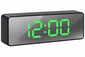 DS-3821L Digital LED Mirror Clock – Alarm Clock Display Reflective