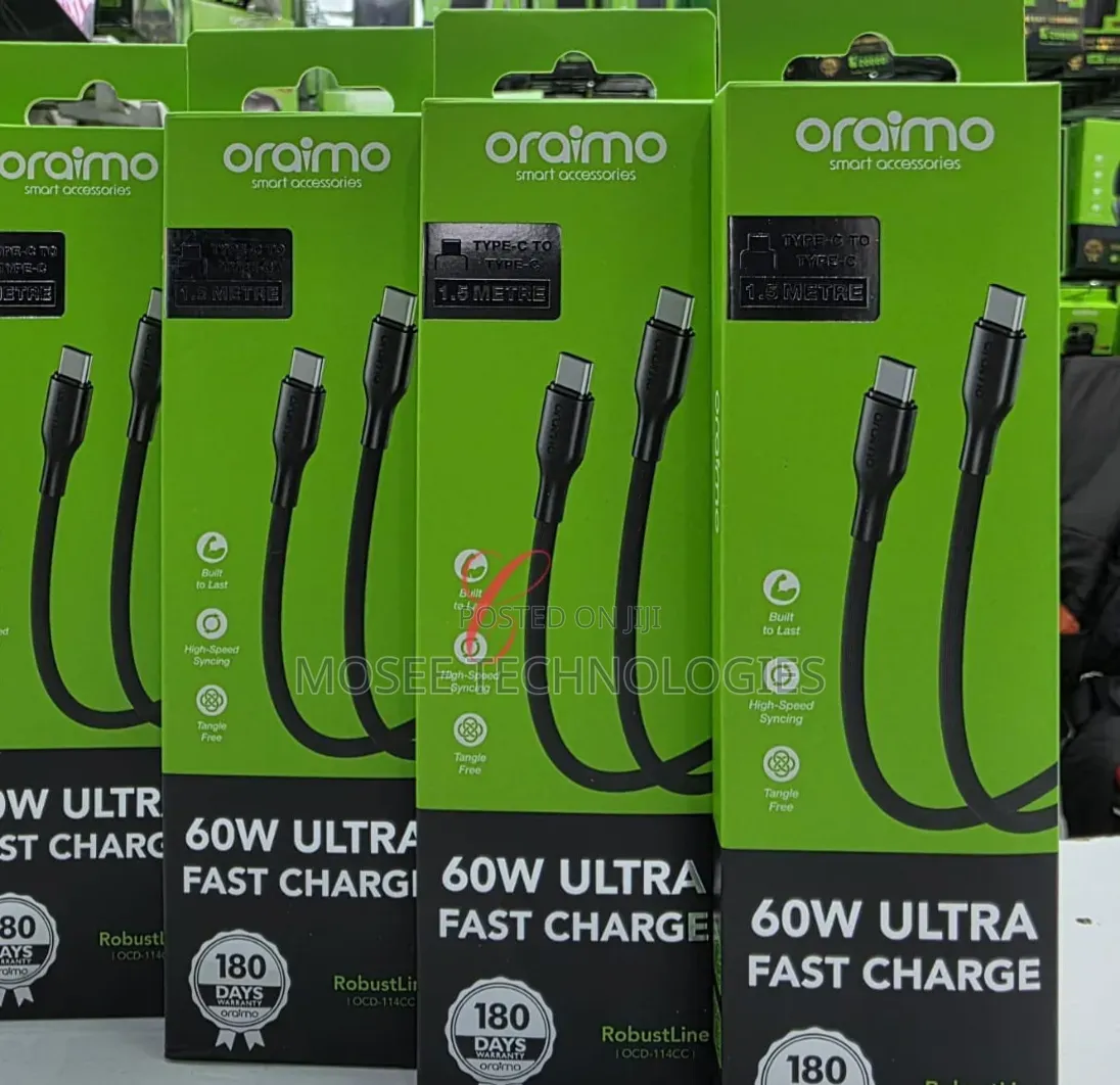 Oraimo RobustLine 60W Type-C to Type-C Fast Charging Cable