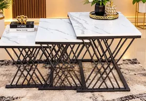 Modern 3 in 1 Executive Squire Pure Marble Table